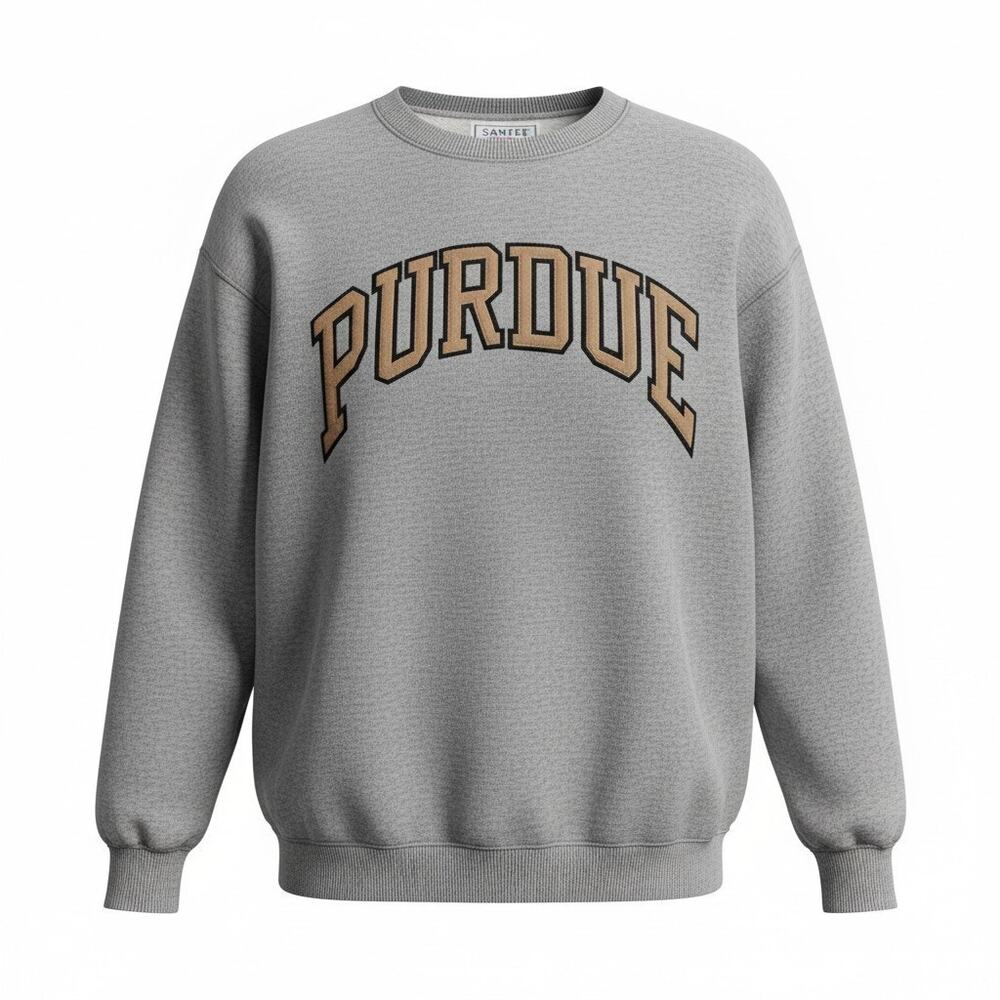 SANTEE HVYWT Vintage 90s Purdue University Gray XL Crewneck Sweatshirt